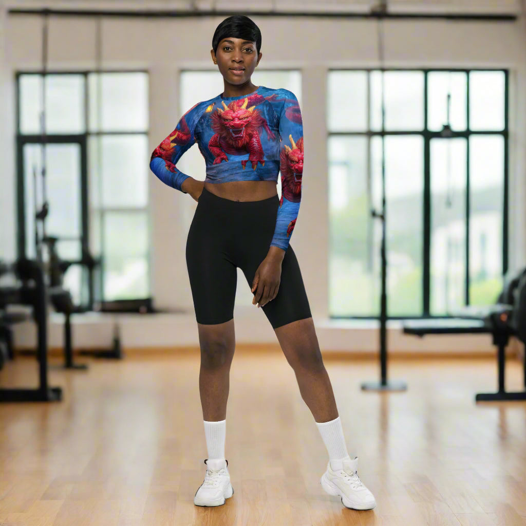 Morning After Red Dragon 3 - Long-Sleeve Crop Top