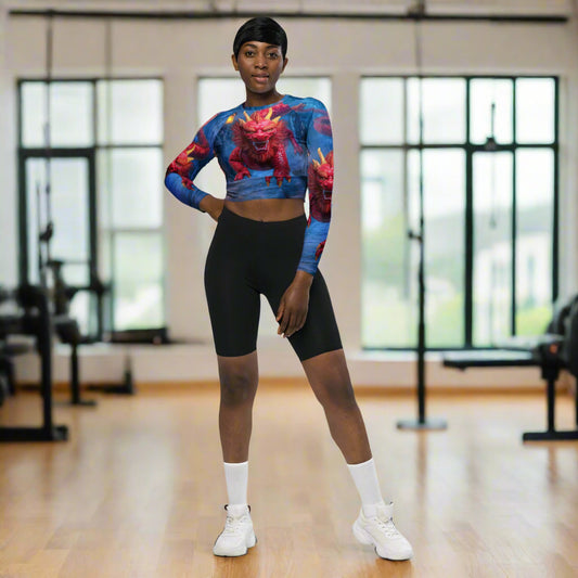 Morning After Red Dragon 3 - Long-Sleeve Crop Top