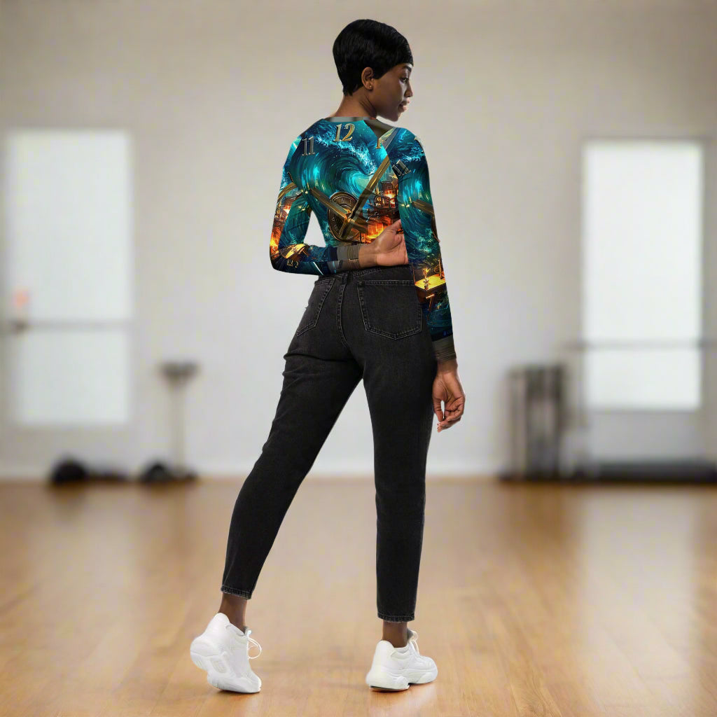 Can't Stop the Clock 1 - Long-Sleeve Crop Top