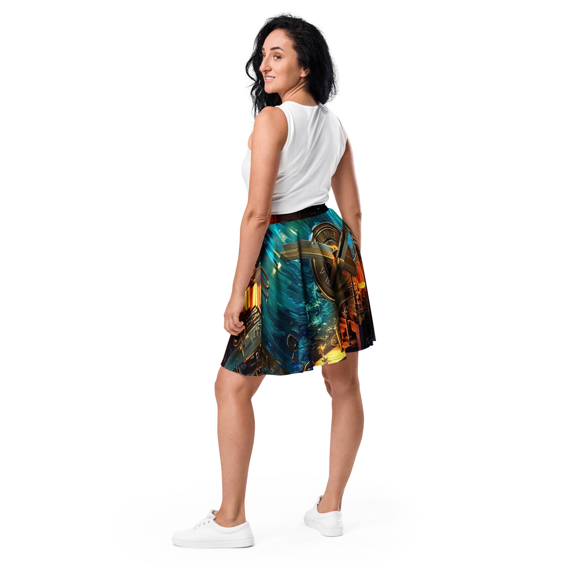 Can't Stop the Clock Skater Skirt Back 