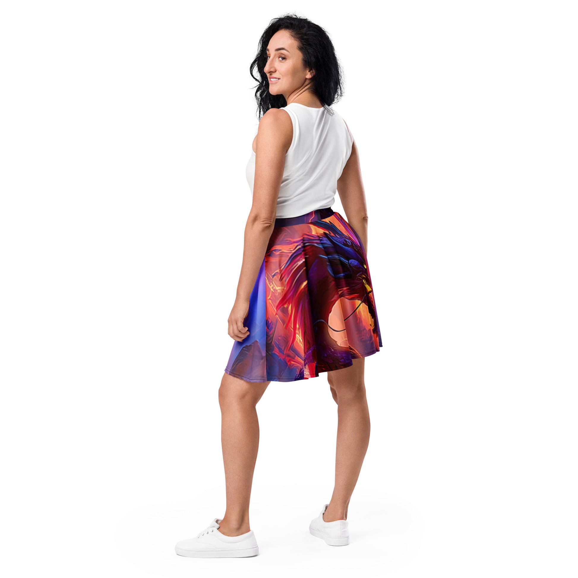 Morning After Red Dragon Skater Skirt Front 