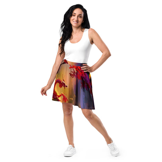 Morning After Red Dragon Skater Skirt Front 