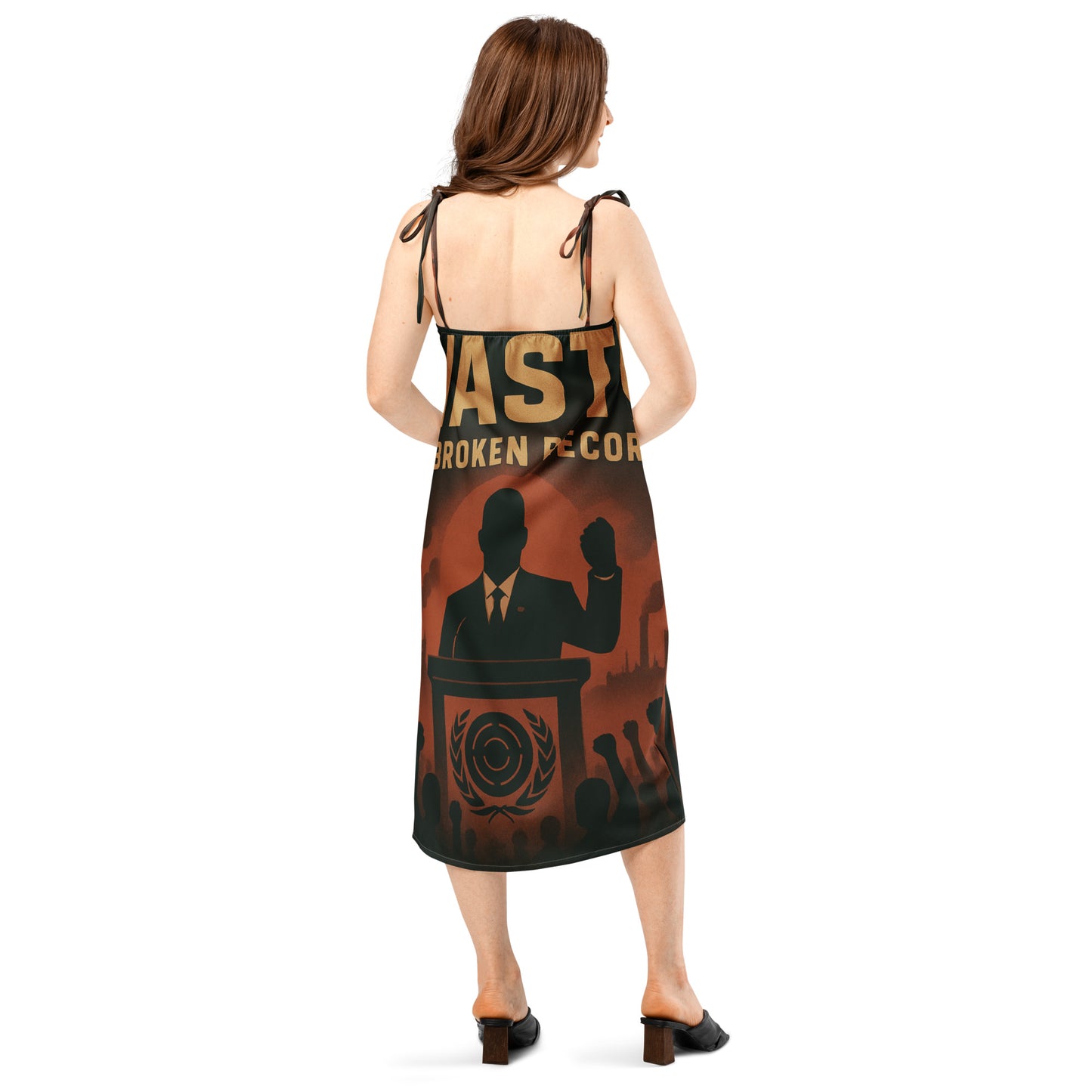 Wicked Waste Tie-Strap Midi Dress Back 