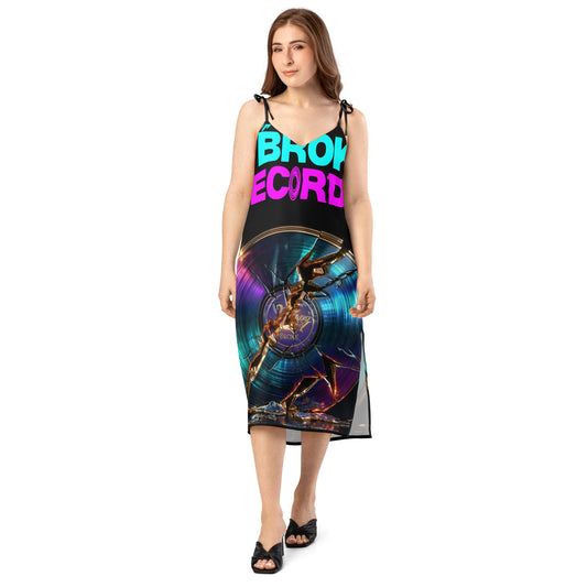 The Broken Records Album Tie-Strap Midi Dress Front 