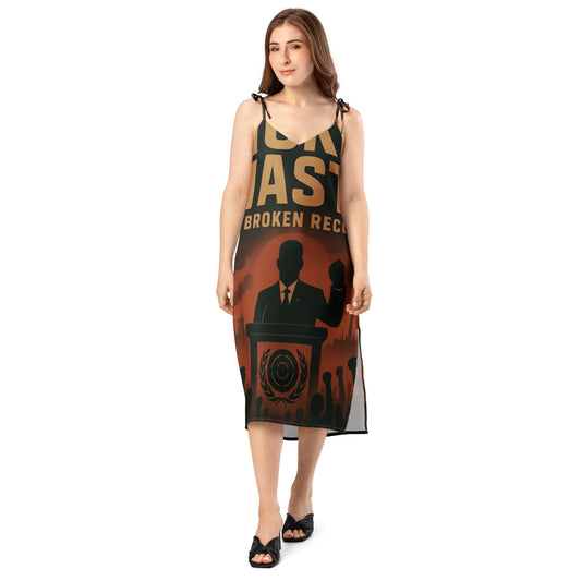 Wicked Waste Tie-Strap Midi Dress Front 