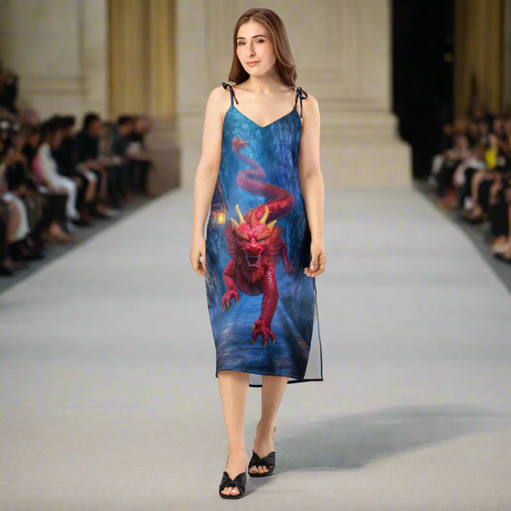 Morning After Red Dragon 3 - Tie-Strap Midi Dress