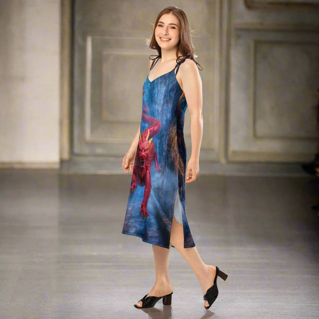 Morning After Red Dragon 3 - Tie-Strap Midi Dress