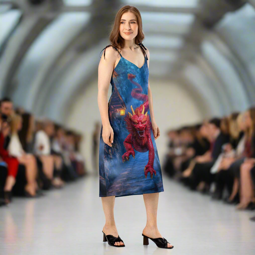 Morning After Red Dragon 3 - Tie-Strap Midi Dress