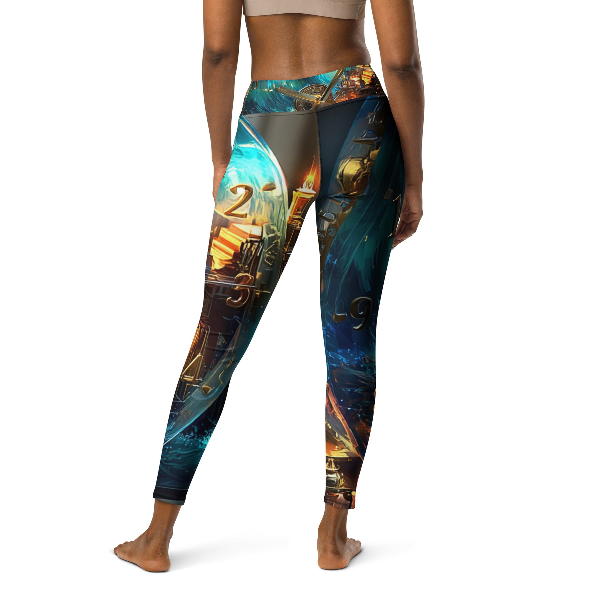 Can't Stop the Clock 1 - Rock Band Yoga Leggings