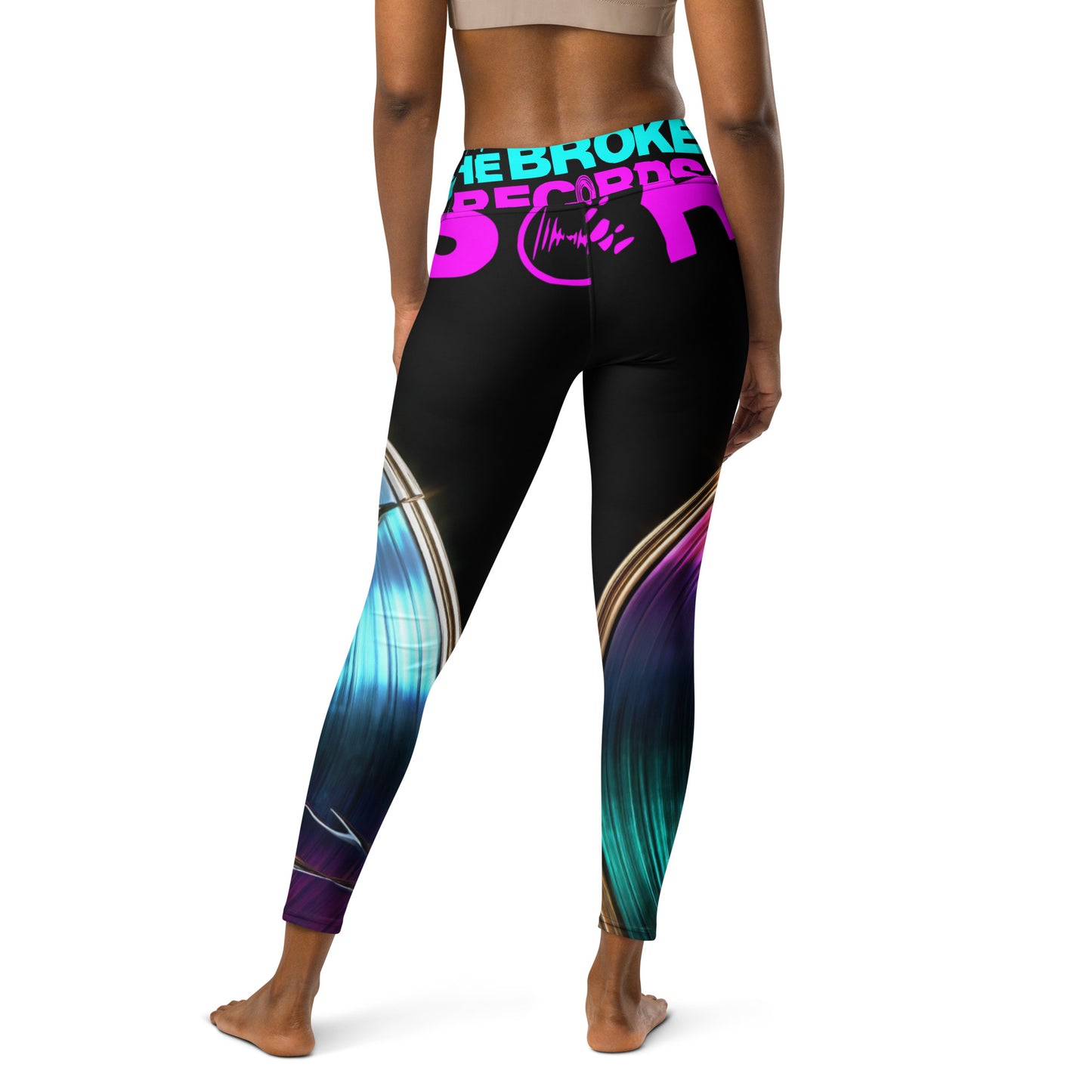 The Broken Records Album - Rock Band Yoga Leggings