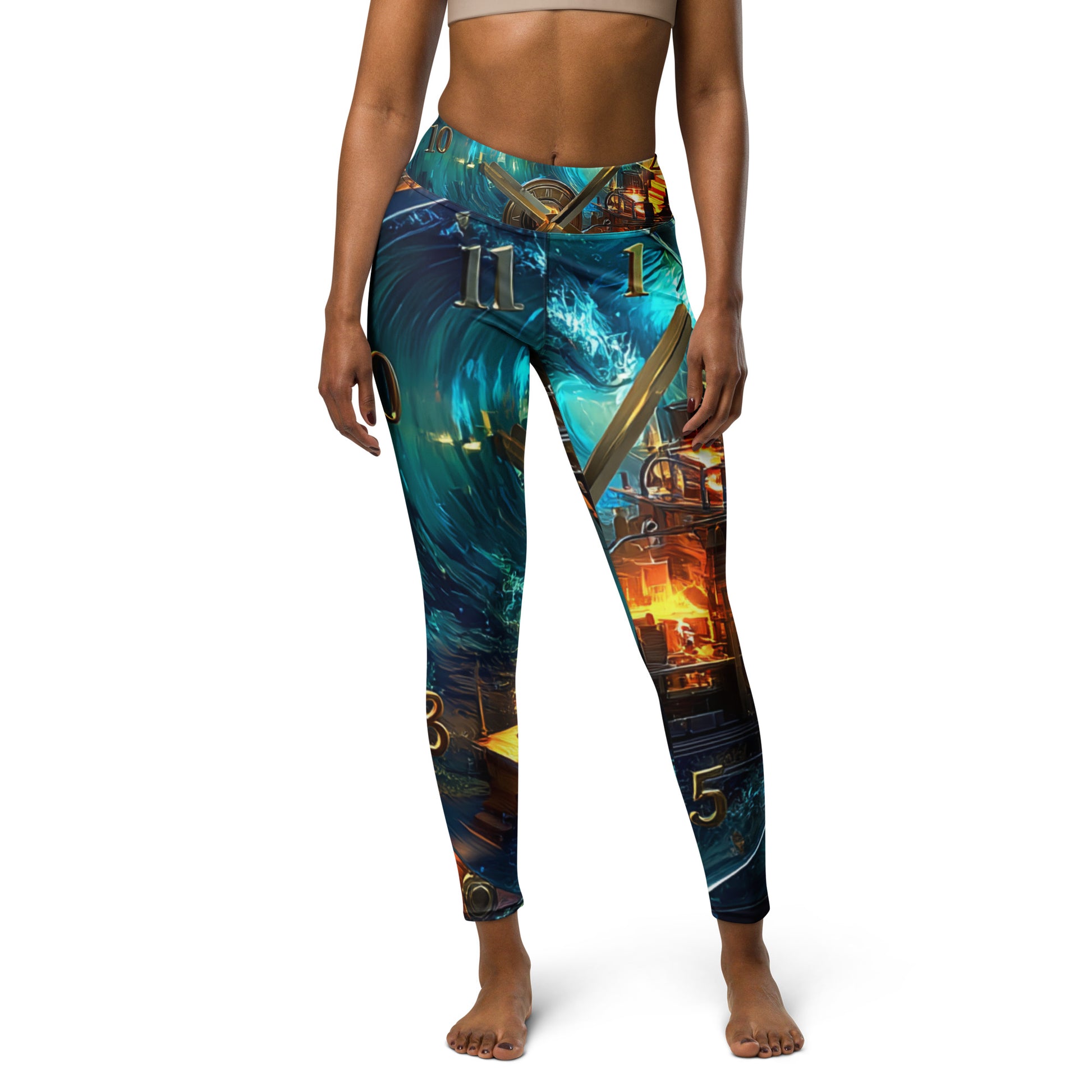 Can't Stop the Clock 1 - Rock Band Yoga Leggings
