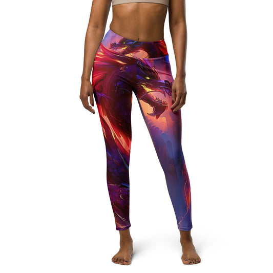 Morning After Red Dragon 2 - Rock Band Yoga Leggings