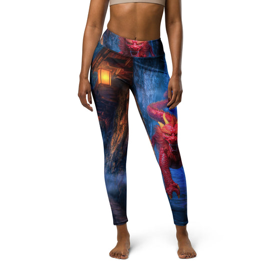 Morning After Red Dragon 3 - Rock Band Yoga Leggings