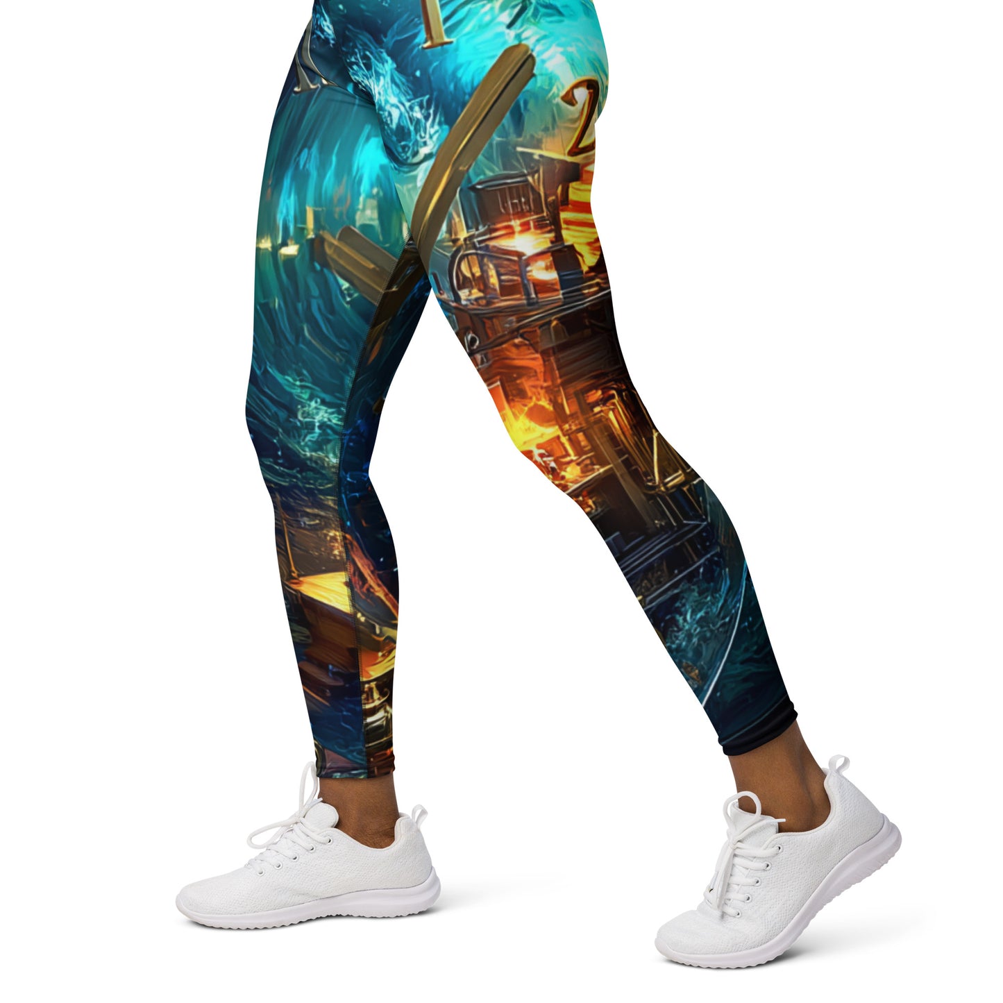 Can't Stop the Clock 1 - Rock Band Yoga Leggings