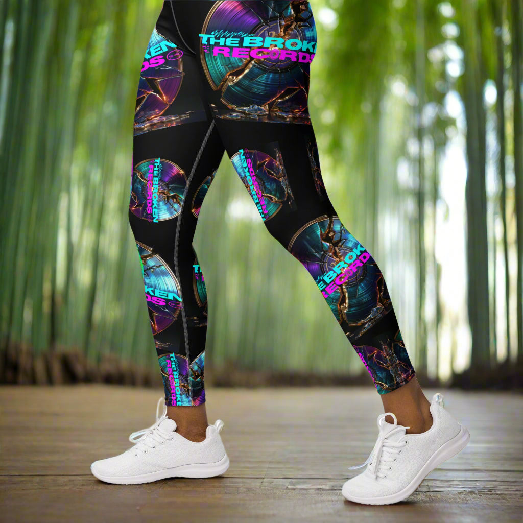 The Broken Records Album 2 - Rock Band Yoga Leggings
