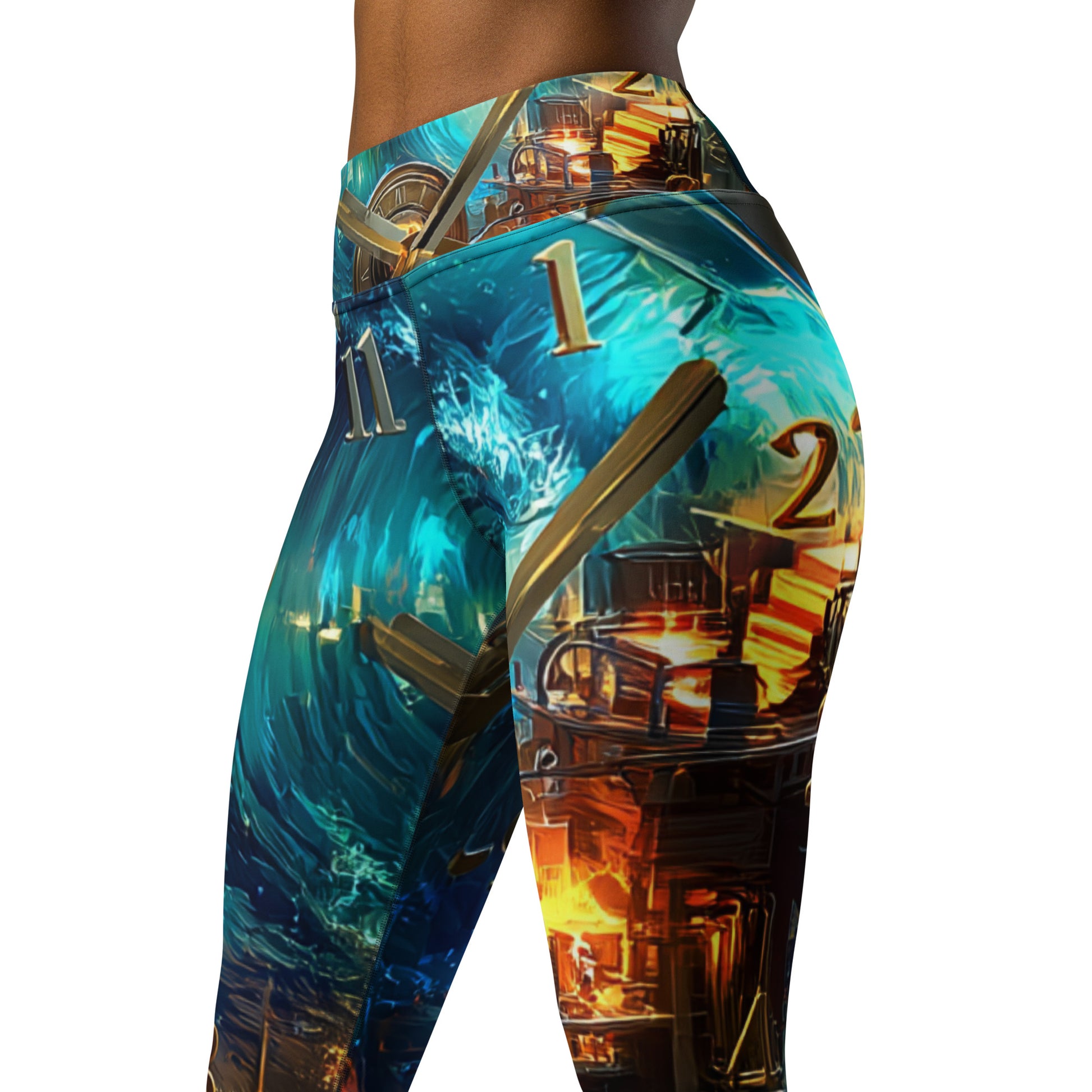 Can't Stop the Clock 1 - Rock Band Yoga Leggings