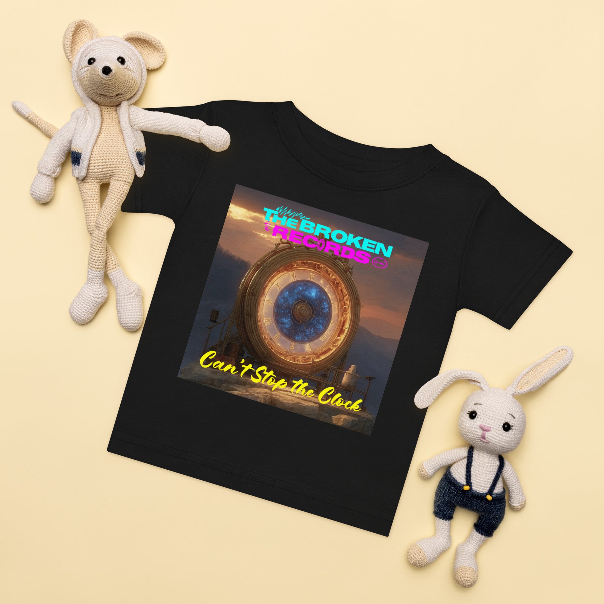 Can’t Stop the Clock Baby Jersey Rock Band T-Shirt - Black 