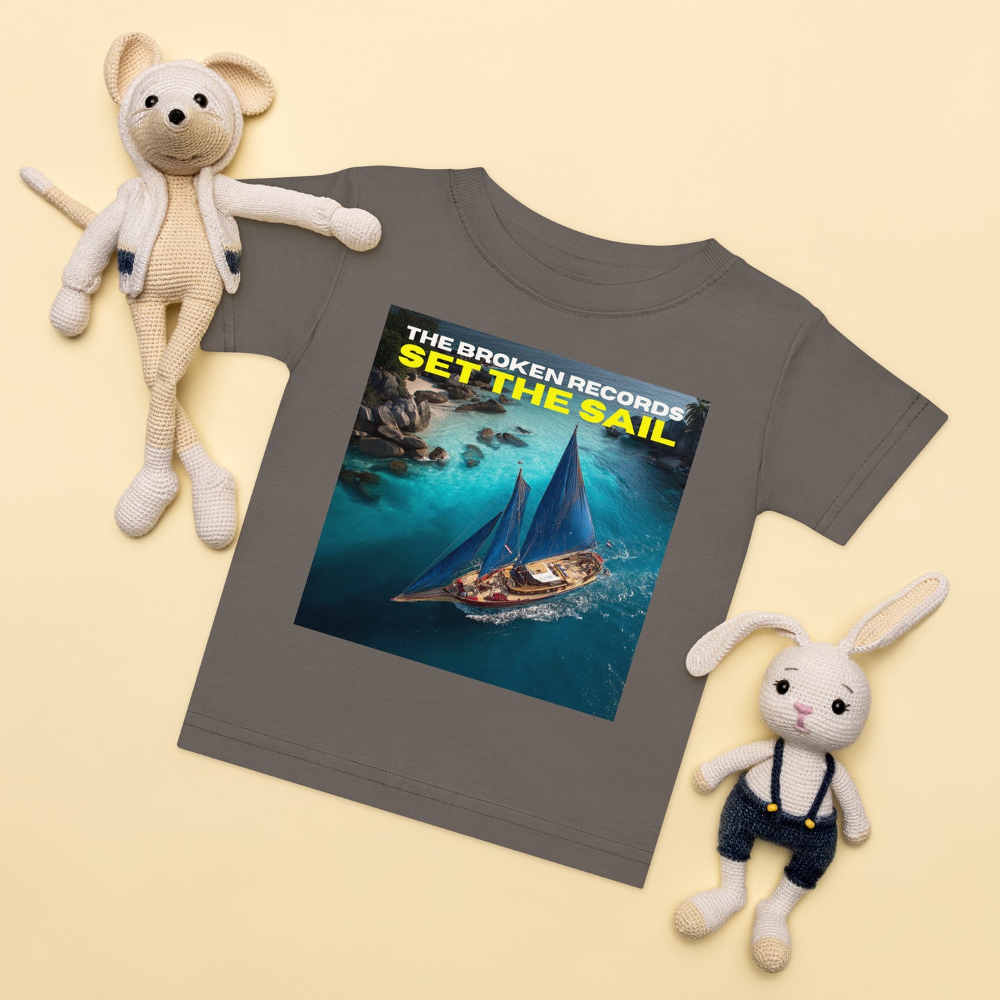 Set the Sail Baby Jersey Rock Band T-Shirt - Charcoal 
