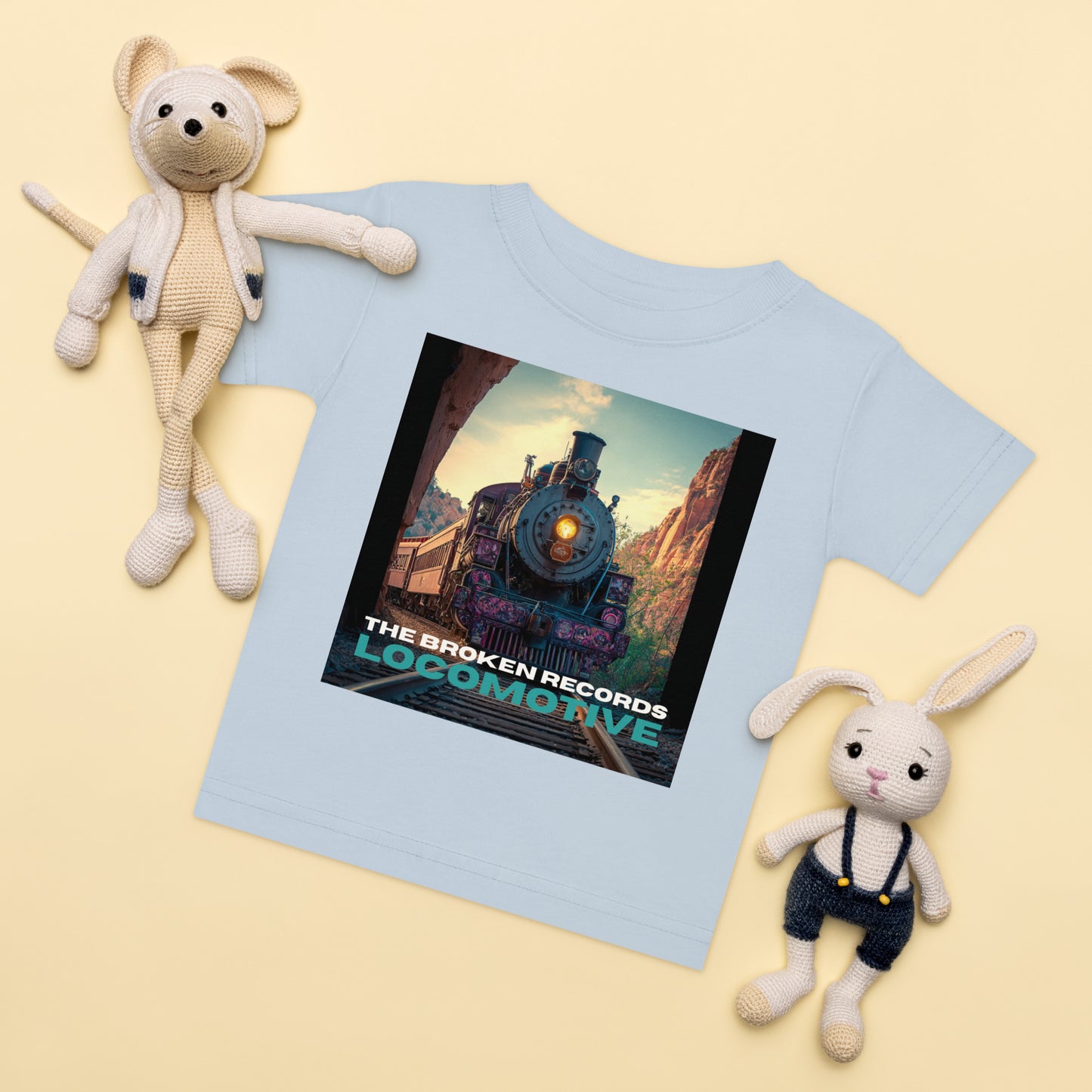 Locomotive Baby Jersey Rock Band T-Shirt - Light Blue 