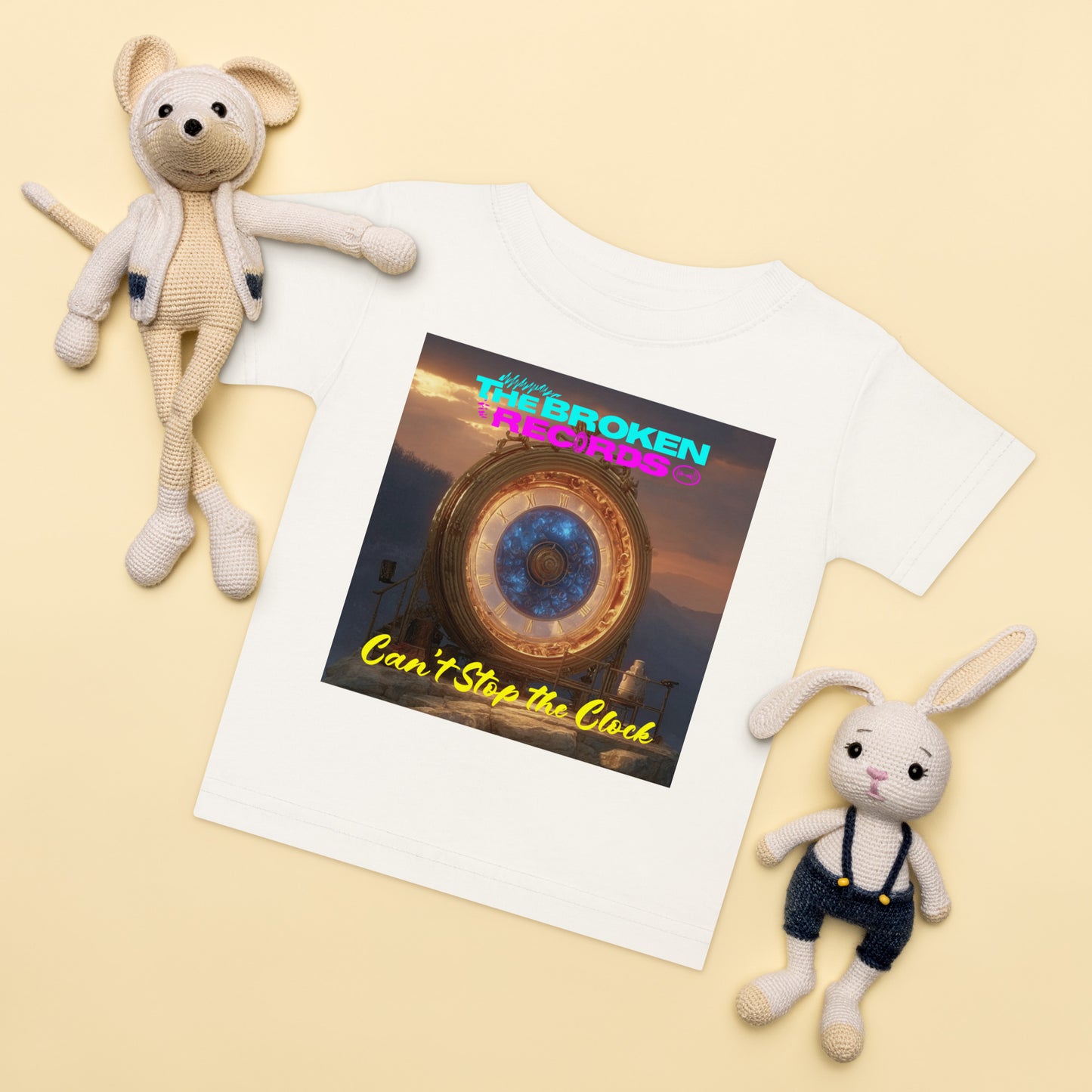 Can’t Stop the Clock Baby Jersey Rock Band T-Shirt - White