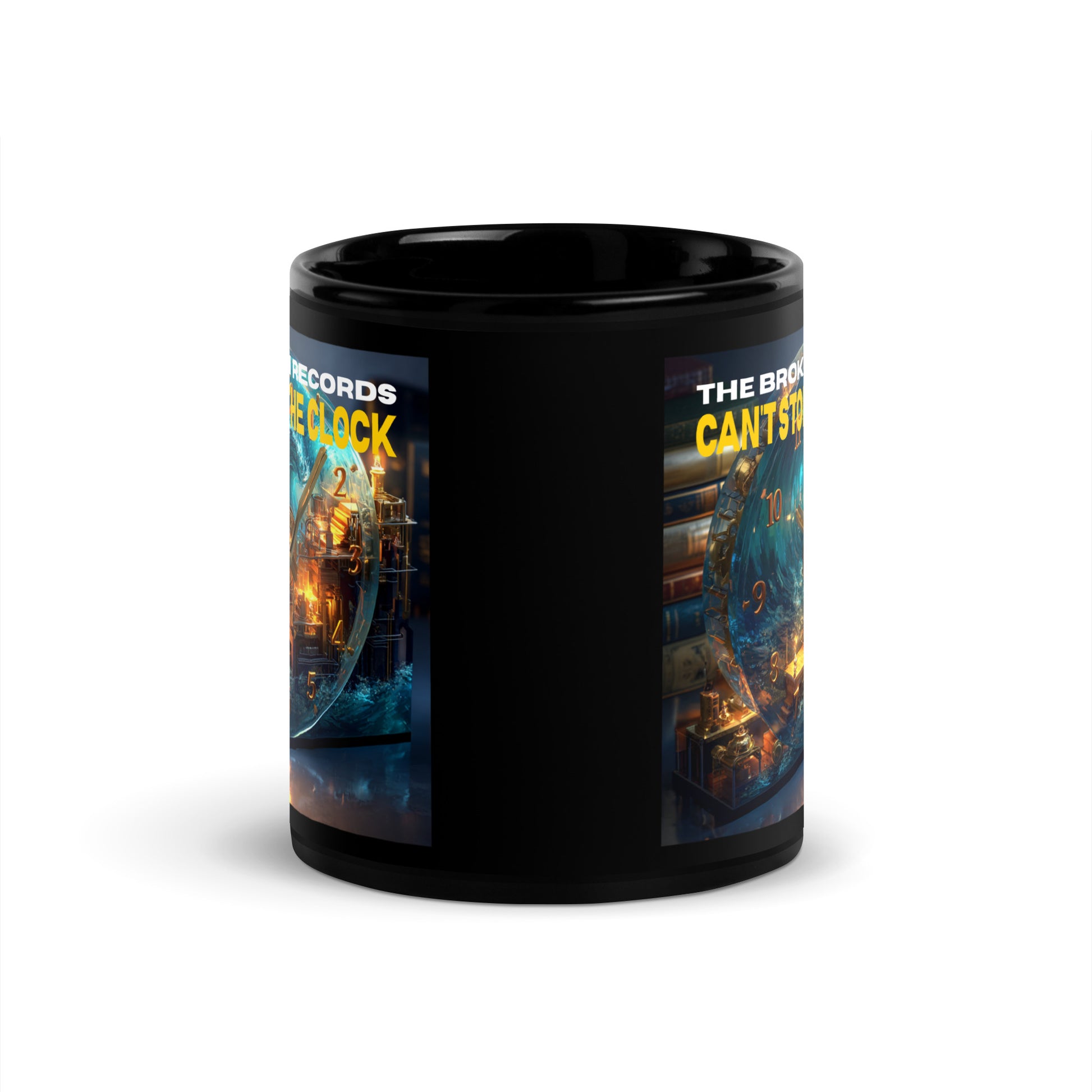 Can't Stop the Clock 1 - Black Glossy Mug