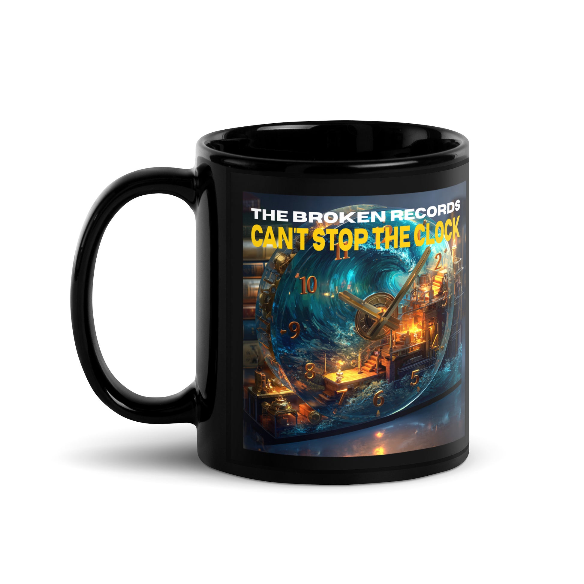 Can't Stop the Clock 1 - Black Glossy Mug