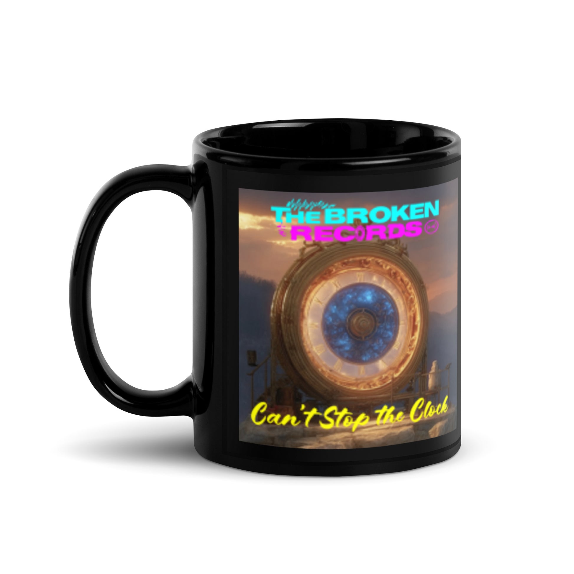 Can't Stop the Clock 2 - Black Glossy Mug