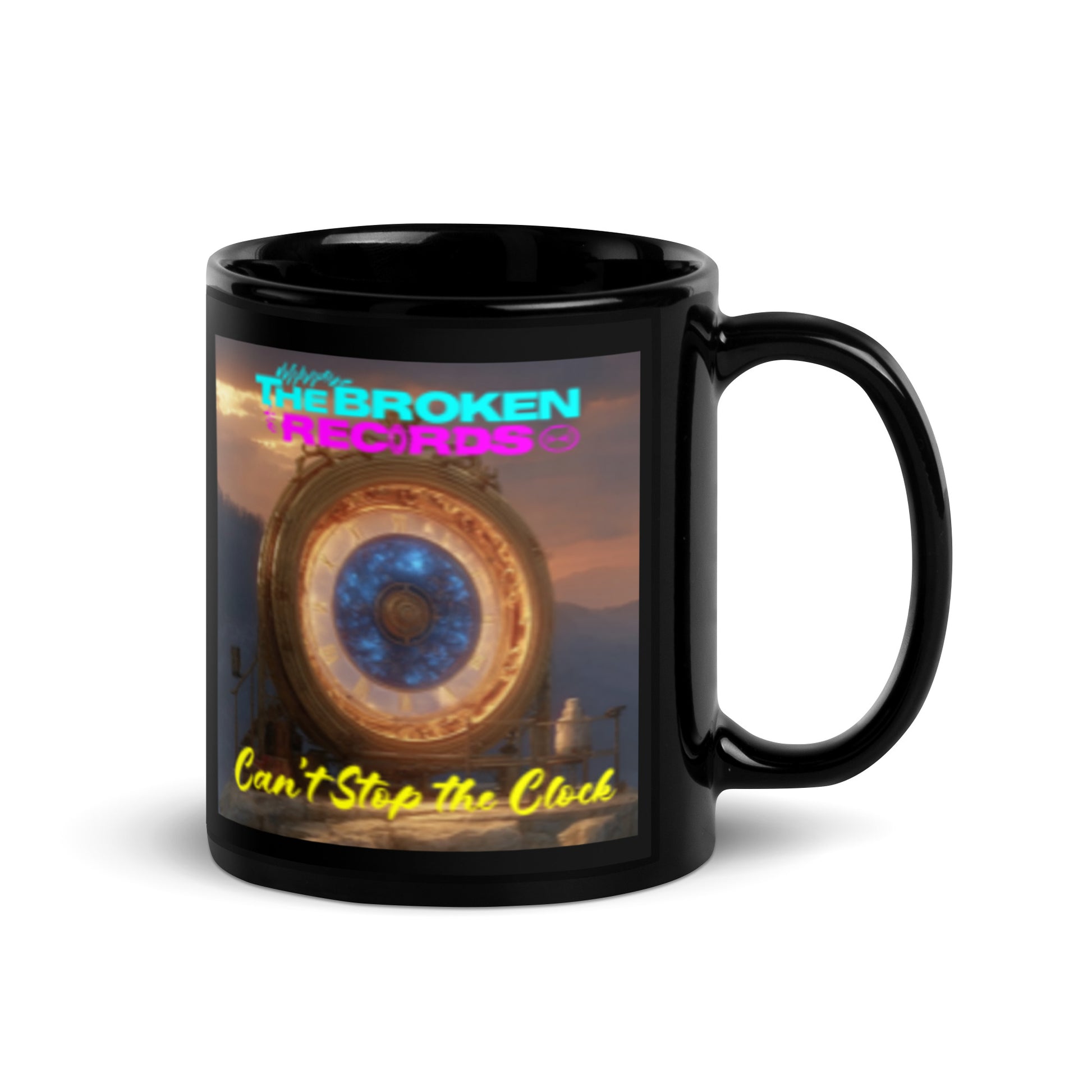 Can't Stop the Clock 2 - Black Glossy Mug