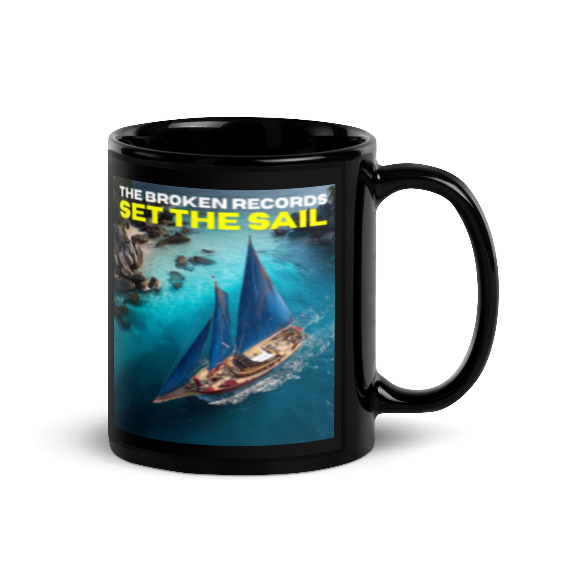 Set the Sail - Black Glossy Mug