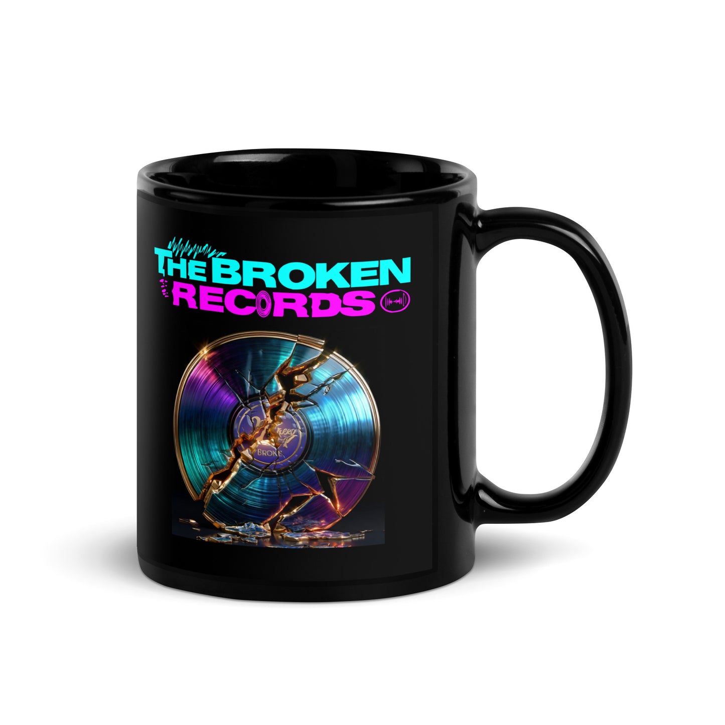 The Broken Records Album - Black Glossy Mug