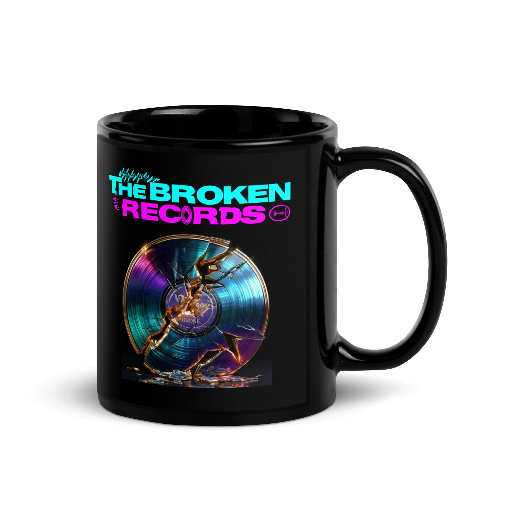 The Broken Records Album - Black Glossy Mug