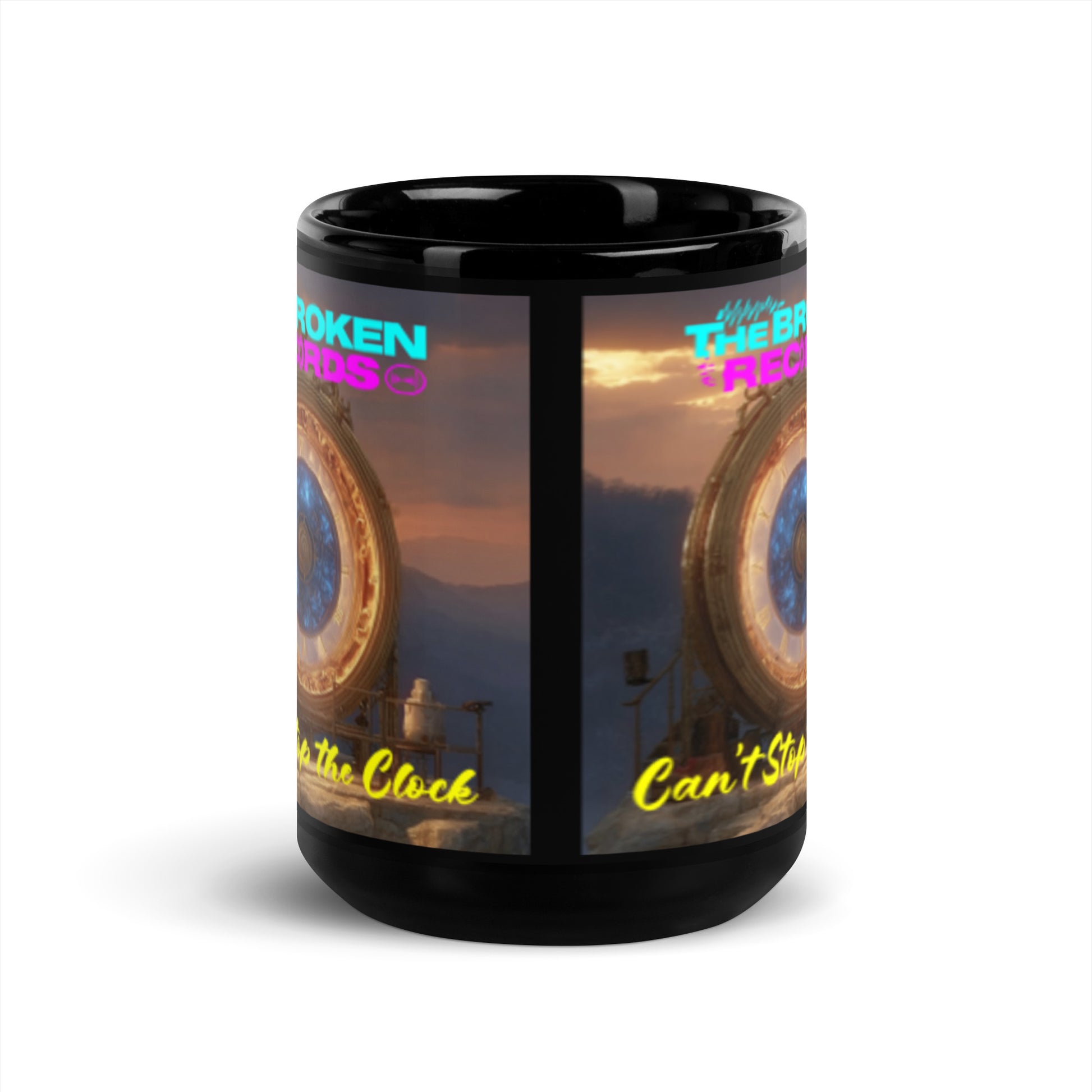Can't Stop the Clock 2 - Black Glossy Mug