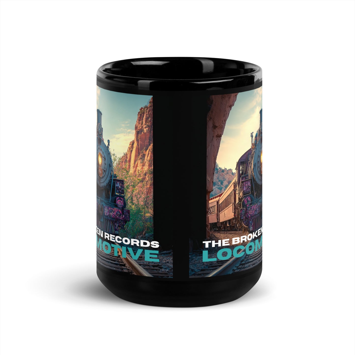 Locomotive - Black Glossy Mug