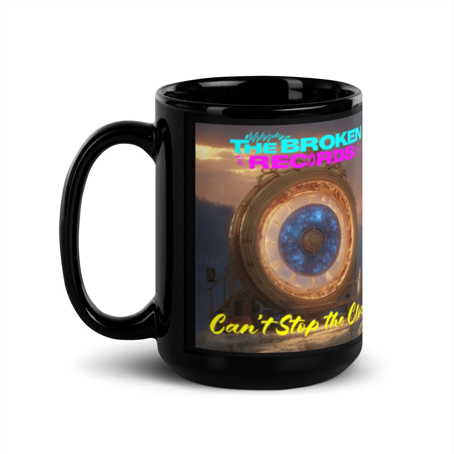Can't Stop the Clock 2 - Black Glossy Mug