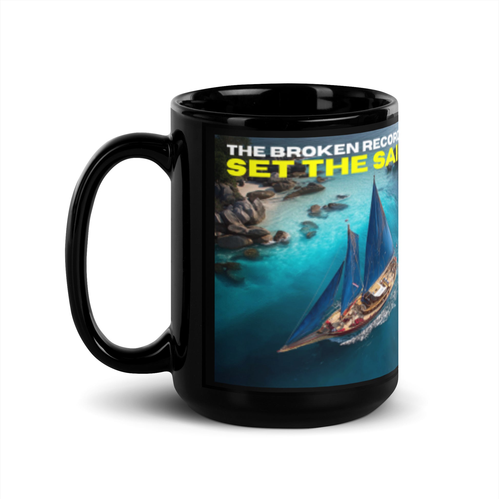 Set the Sail - Black Glossy Mug