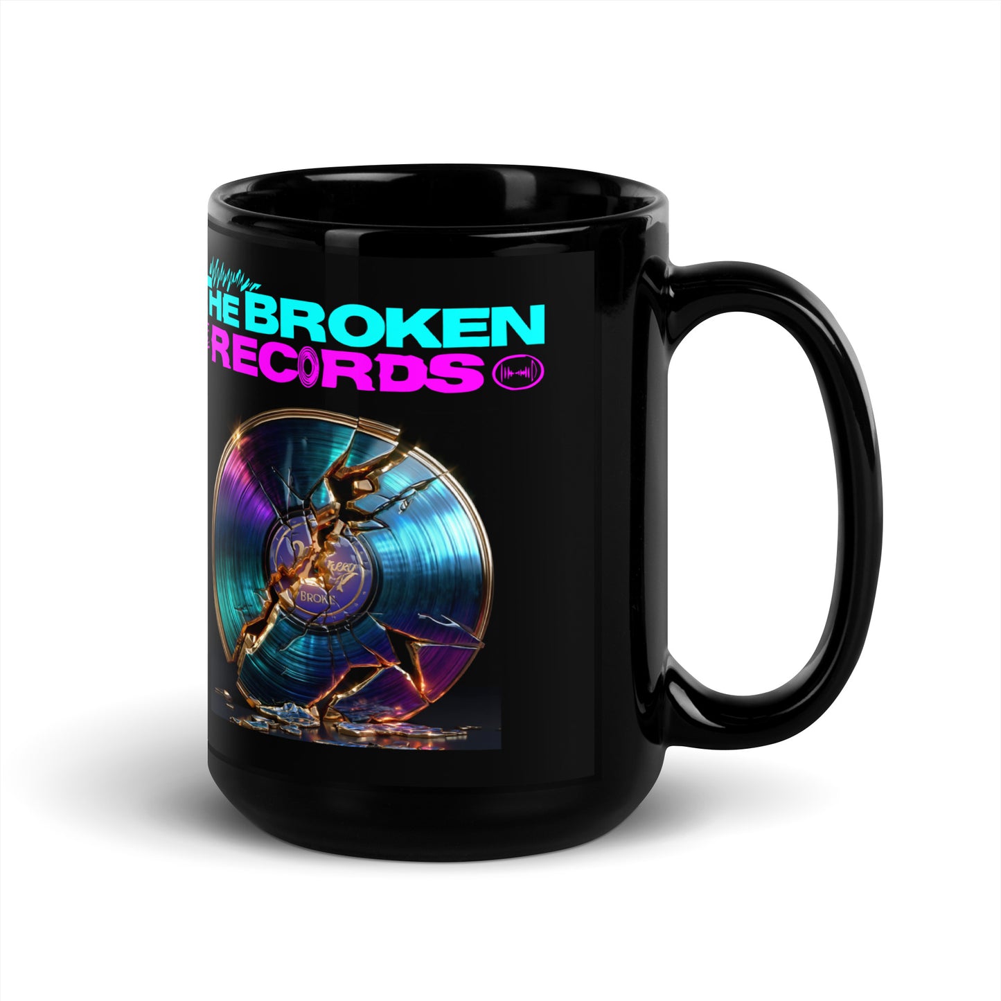 The Broken Records Album - Black Glossy Mug