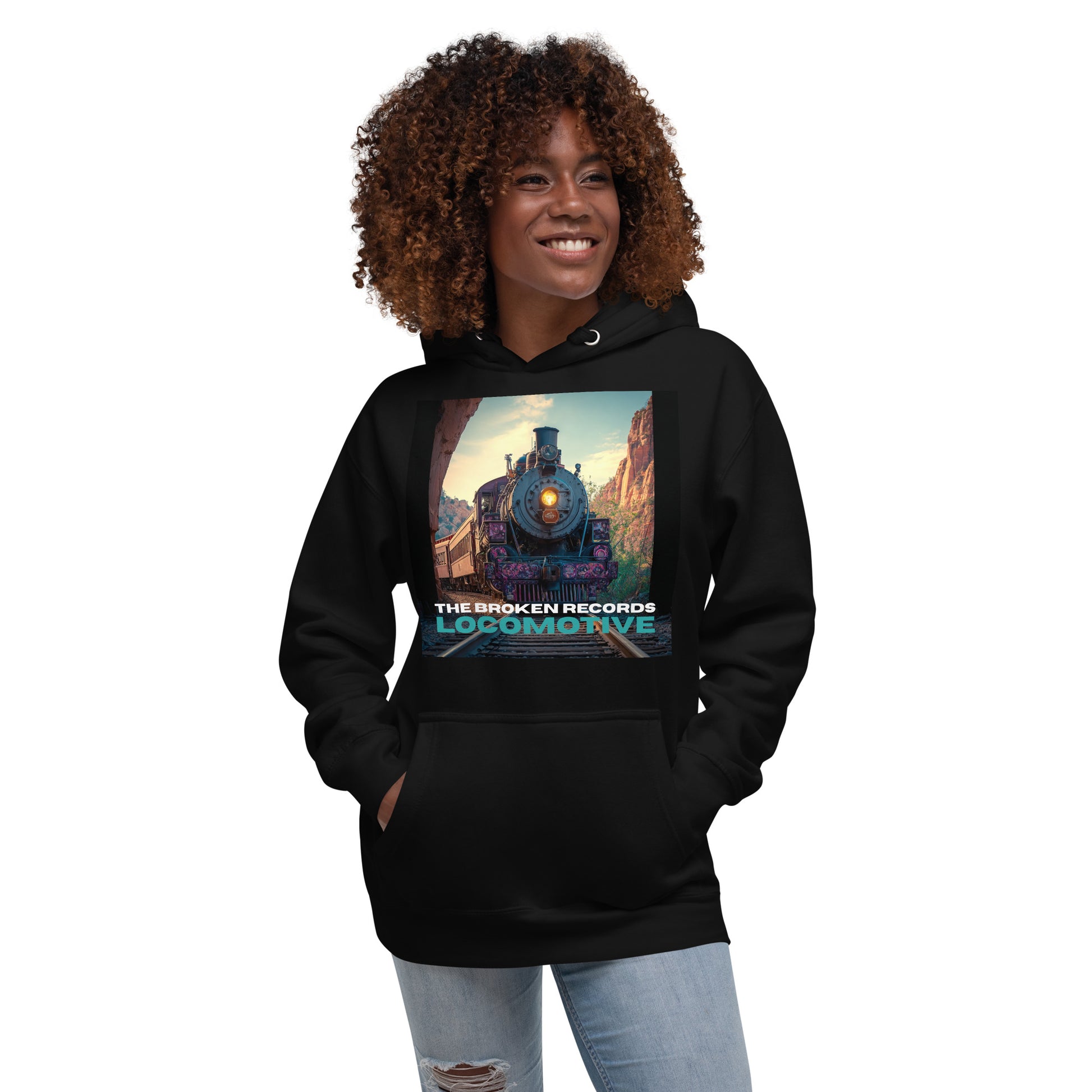 Locomotive Unisex Rock Band Hoodie - Black 