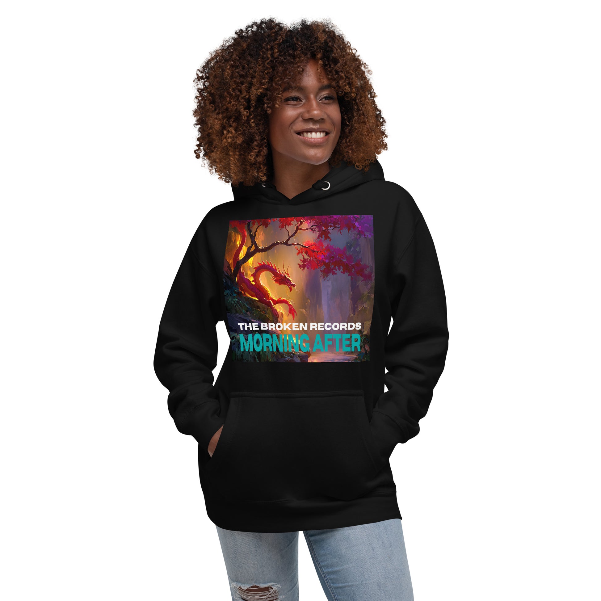 Morning After Red Dragon 1 Unisex Rock Band Hoodie - Black 