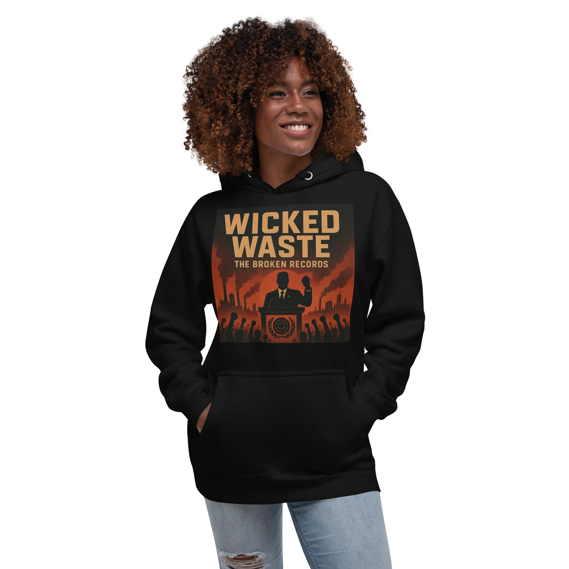 Wicked Waste Unisex Rock Band Hoodie - Black 