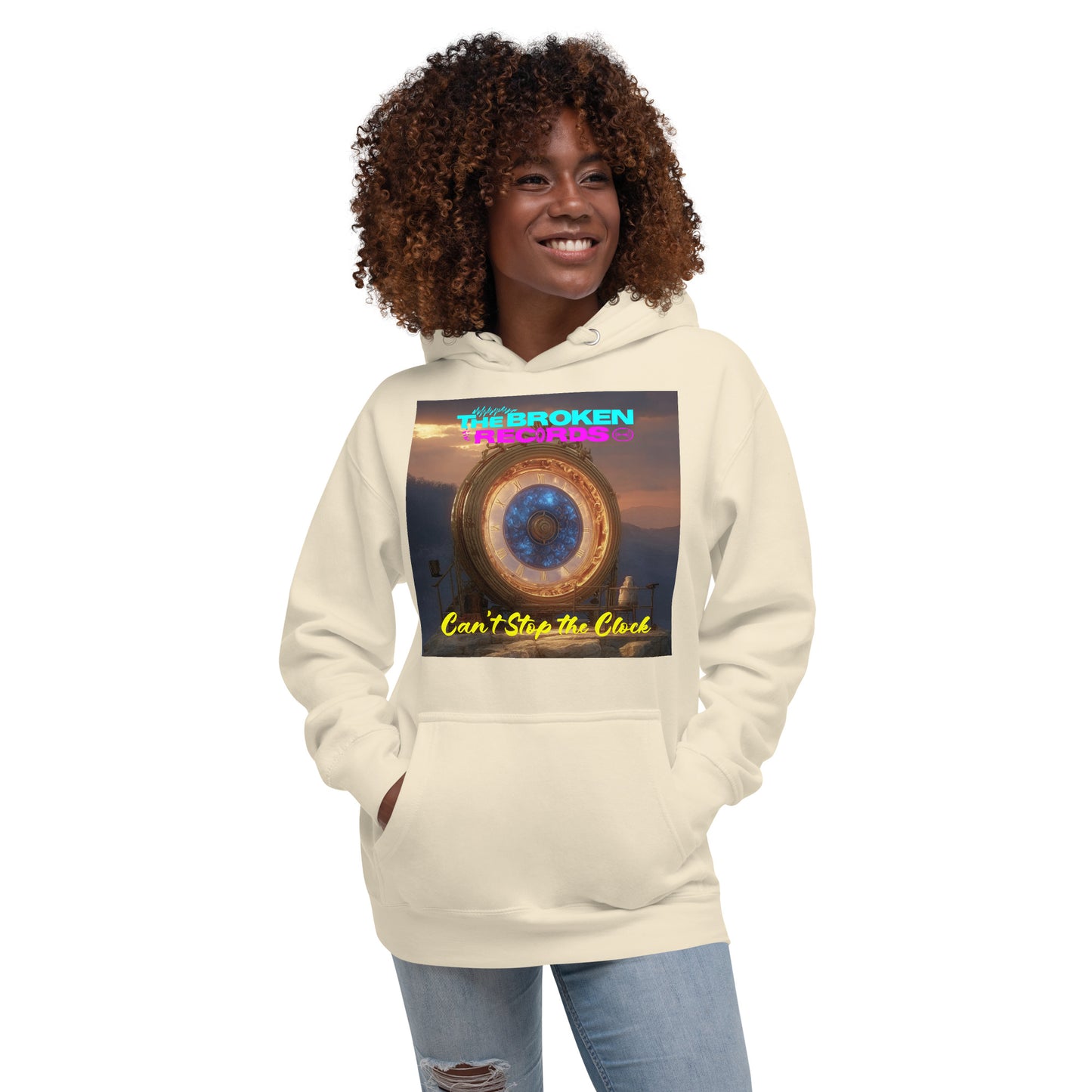 Can't Stop the Clock 2 Unisex Rock Band Hoodie - Bone 