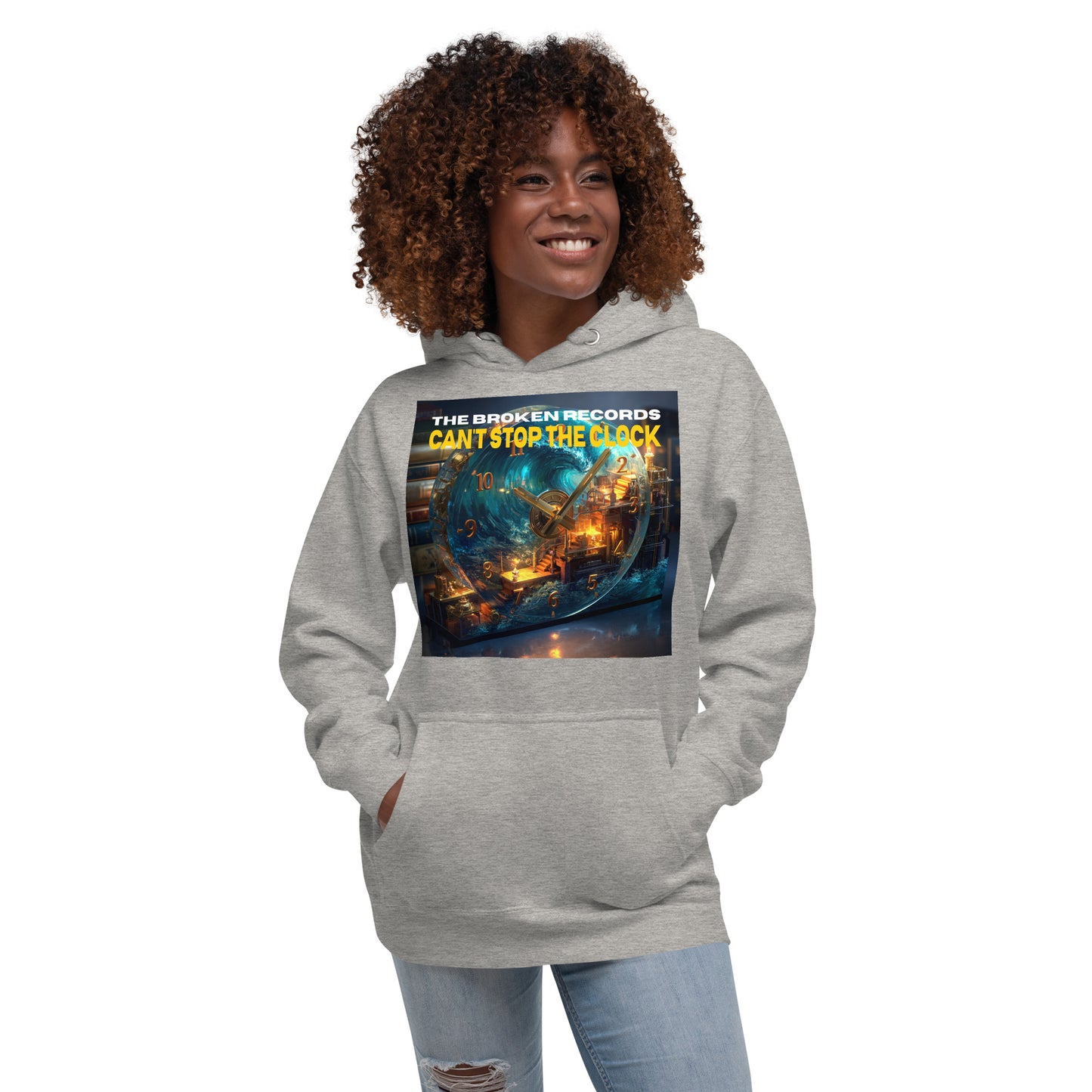 Can't Stop the Clock 1 Unisex Rock Band Hoodie - Carbon Grey