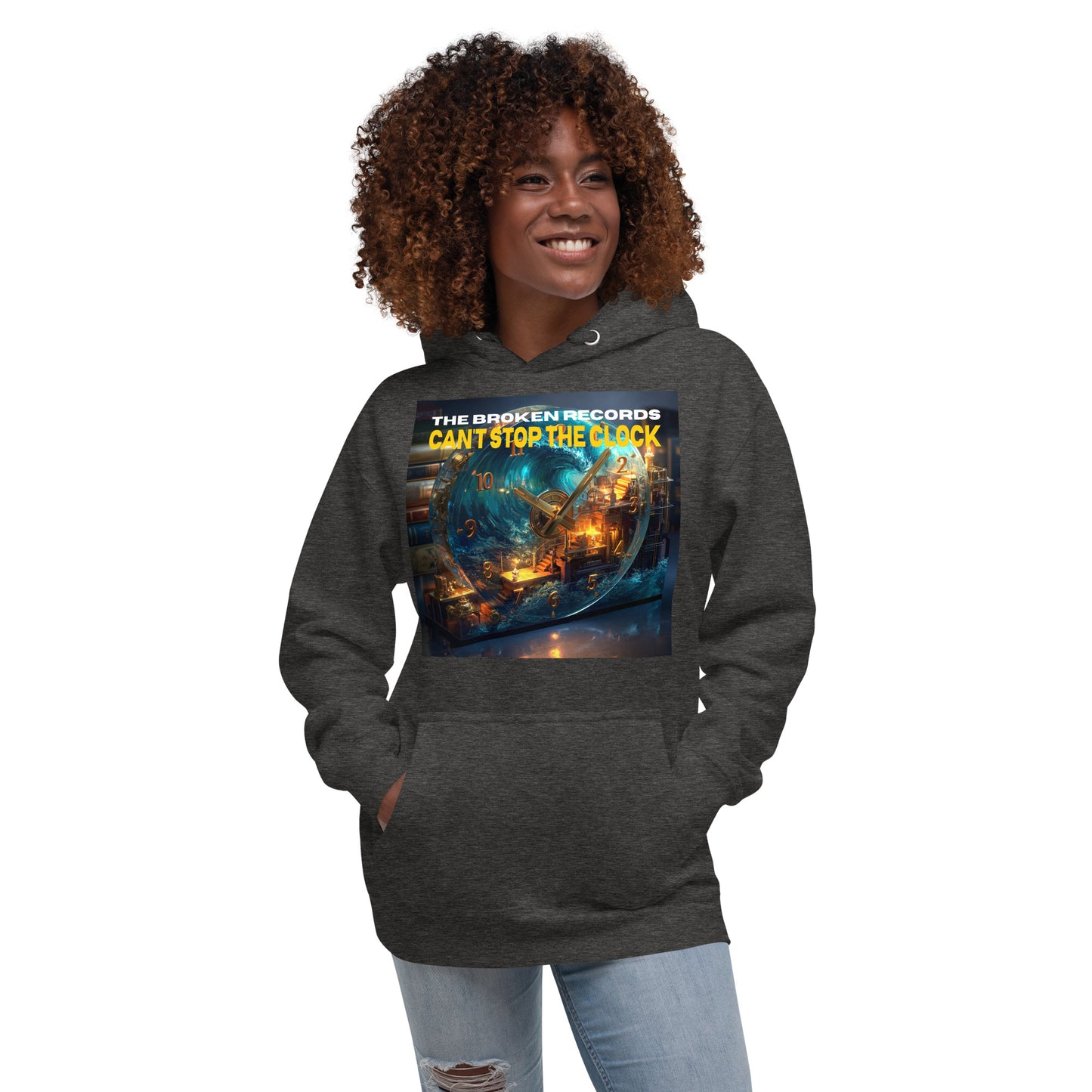 Can't Stop the Clock 1 Unisex Rock Band Hoodie - Charcoal Heather 
