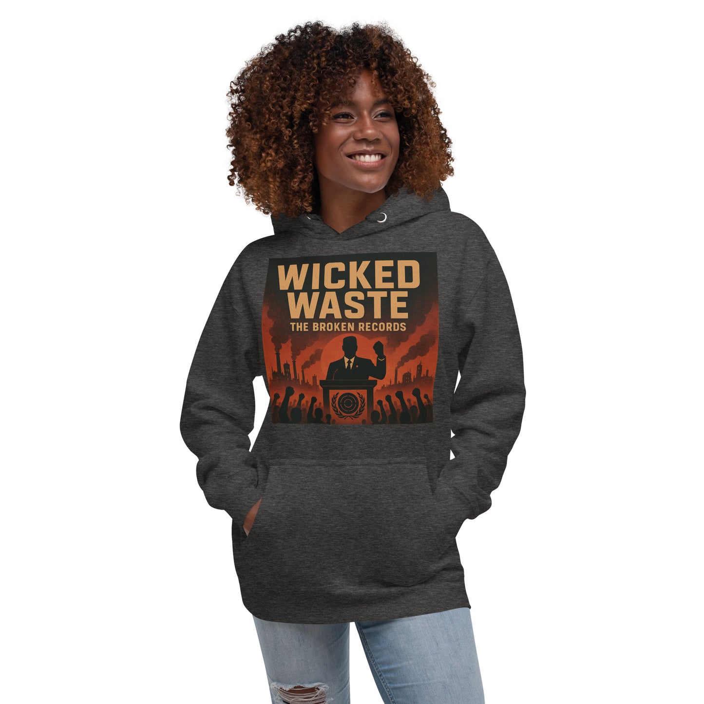 Wicked Waste Unisex Rock Band Hoodie - Charcoal Heather 