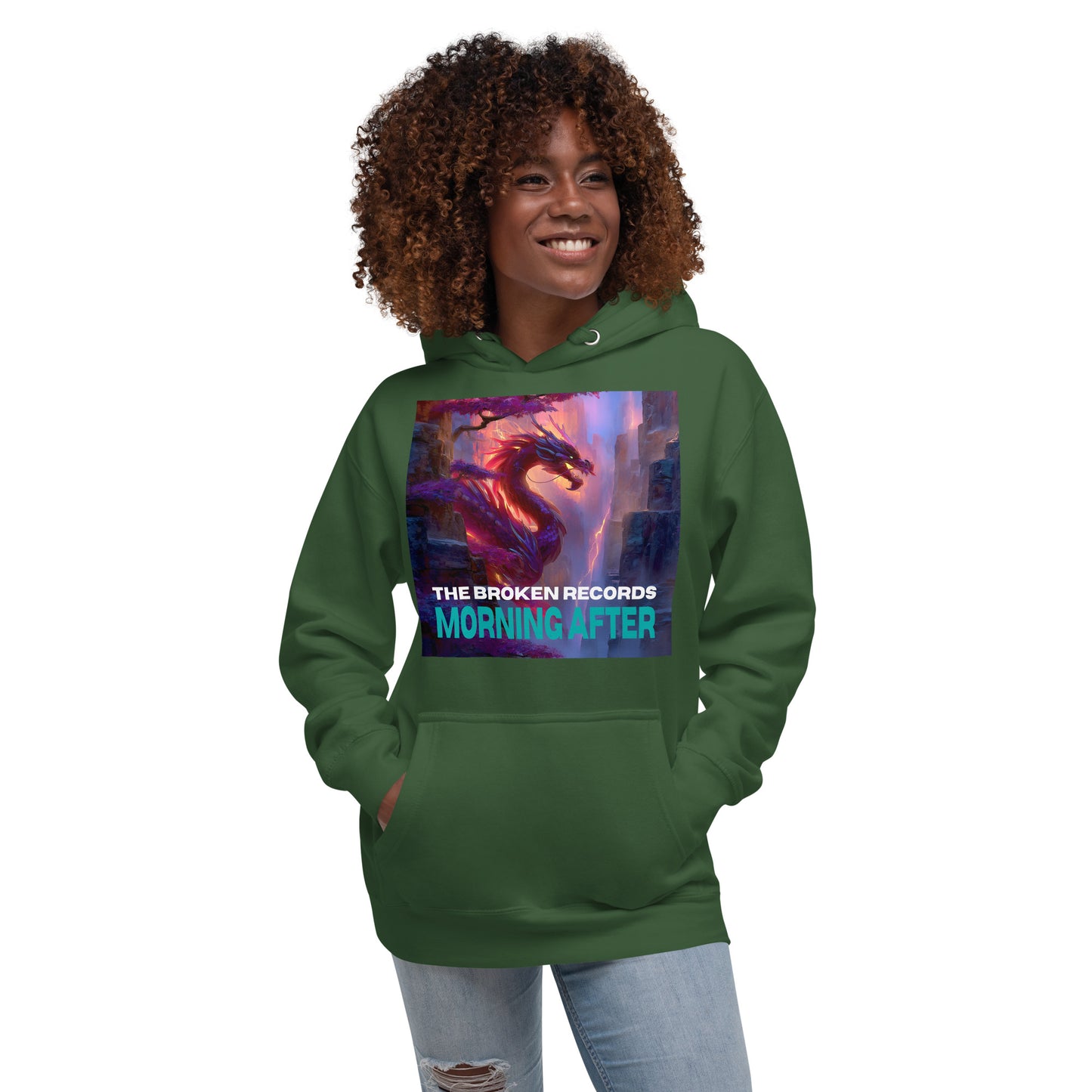 Morning After Red Dragon 2 Unisex Rock Band Hoodie - Forest Green 