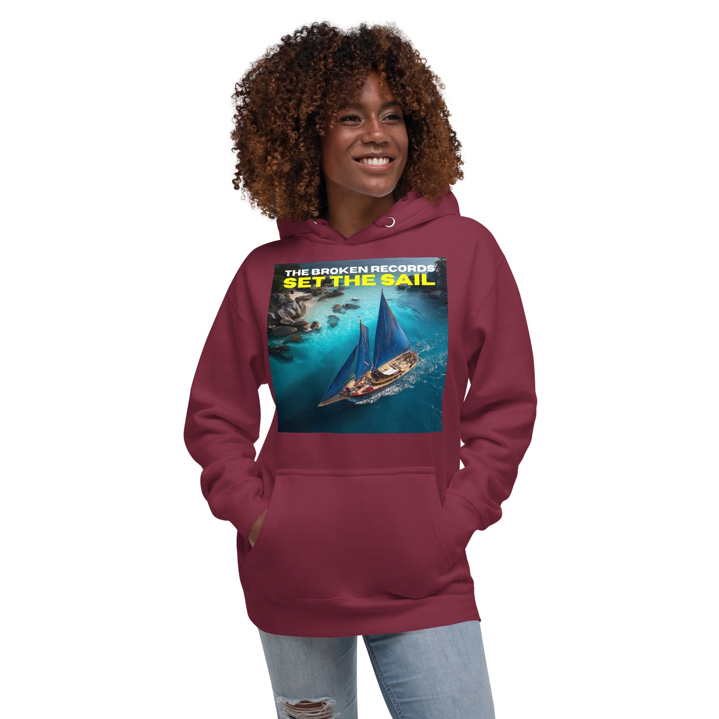 Set the Sail Unisex Rock Band Hoodie - Maroon 