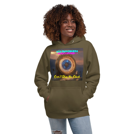 Can't Stop the Clock 2 Unisex Rock Band Hoodie - Military Green 