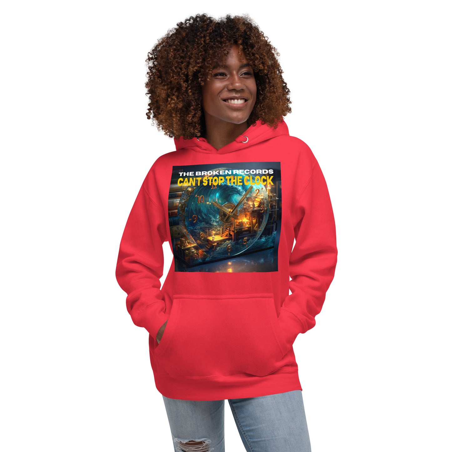 Can't Stop the Clock 1 Unisex Rock Band Hoodie - Red