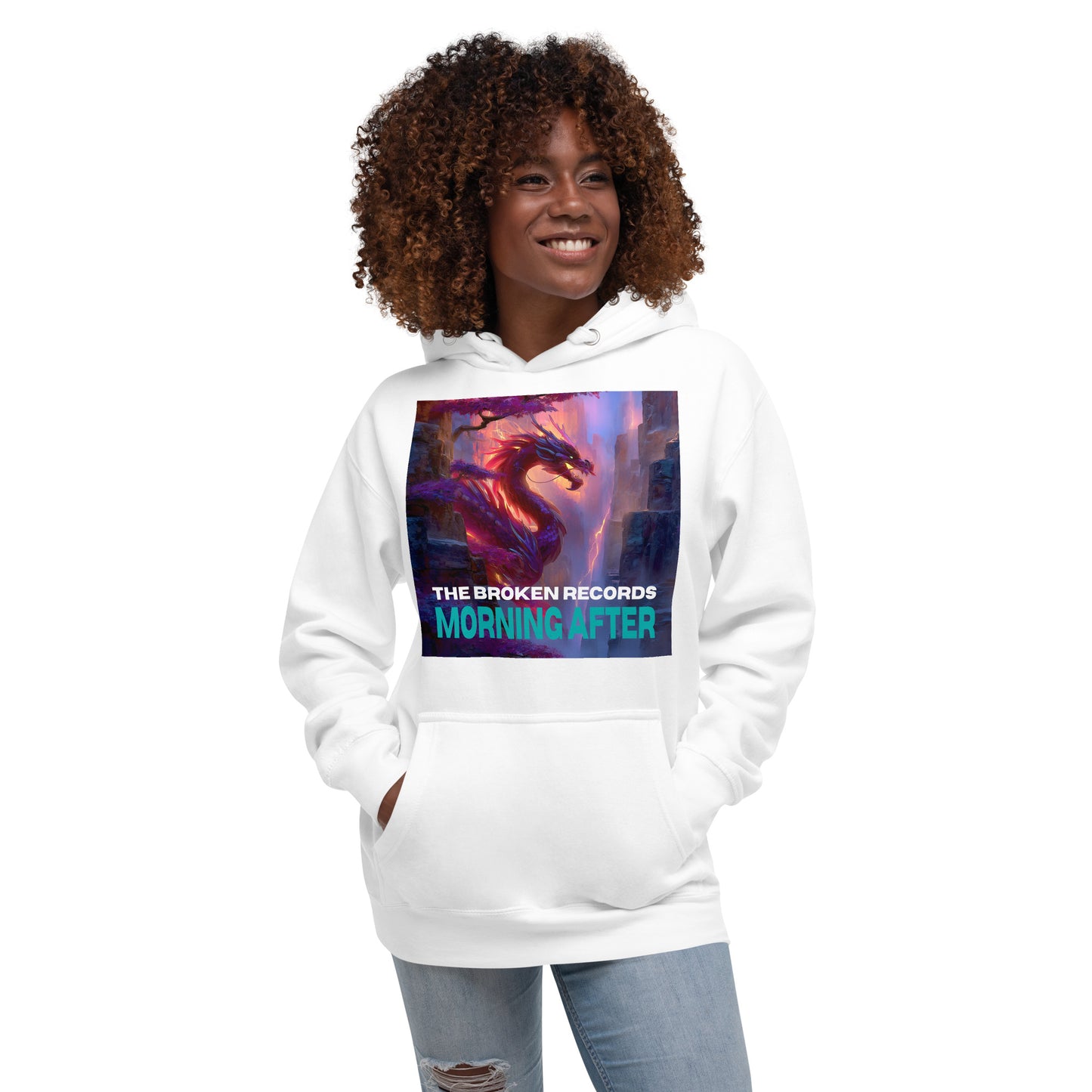 Morning After Red Dragon 2 Unisex Rock Band Hoodie - White 