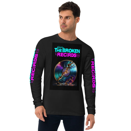 The Broken Records Album Long Sleeve Fitted Crew Black 