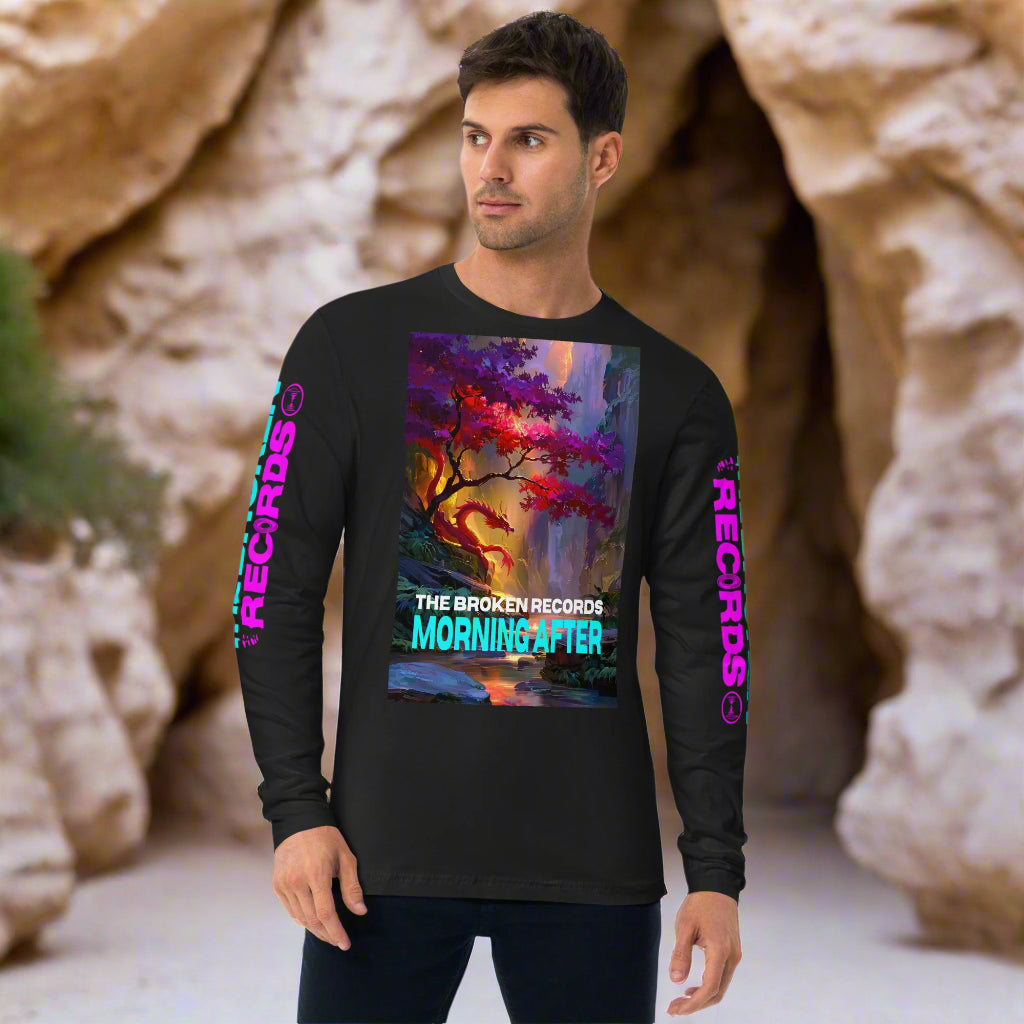 Morning After Red Dragon 1 Long Sleeve Fitted Crew Rock Band T-Shirt - Black